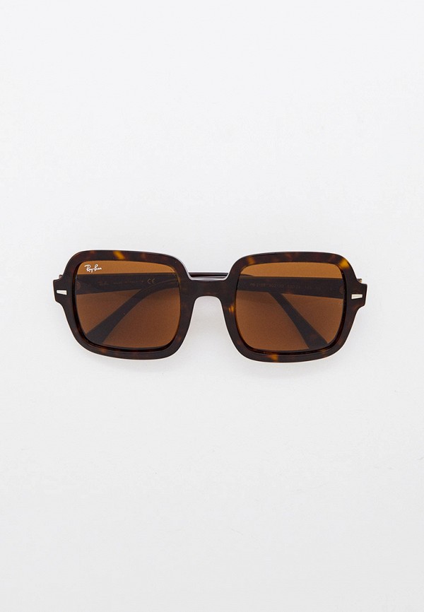 женские квадратные солнцезащитные очки ray ban, коричневые