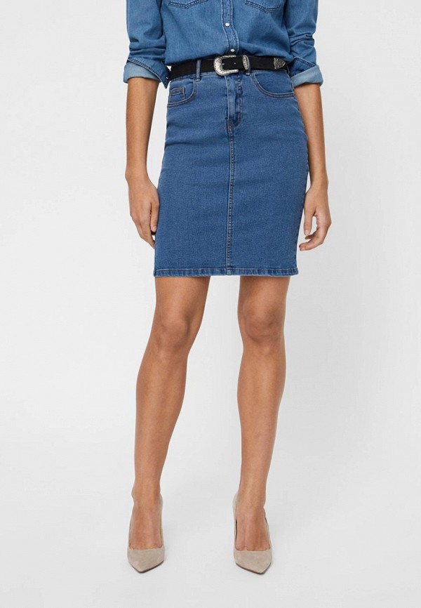 женская джинсовые юбка vero moda, синяя