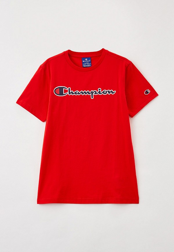 футболка с коротким рукавом champion для мальчика, красная