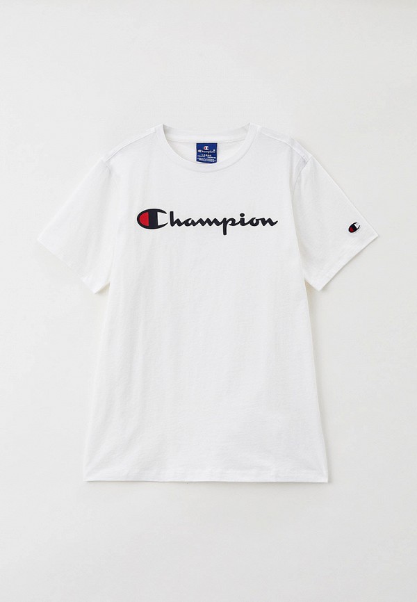 футболка с коротким рукавом champion для мальчика, белая