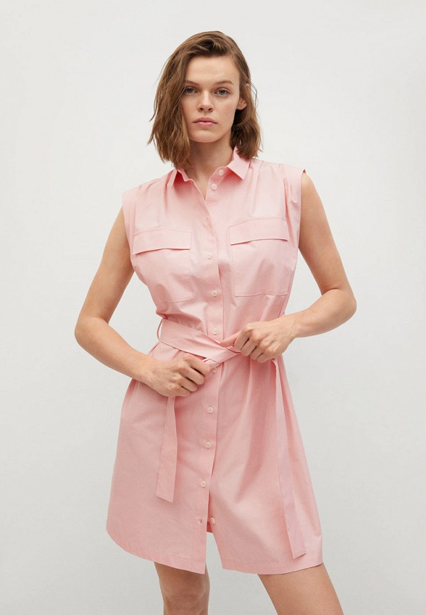 женское платье-рубашки mango, розовое