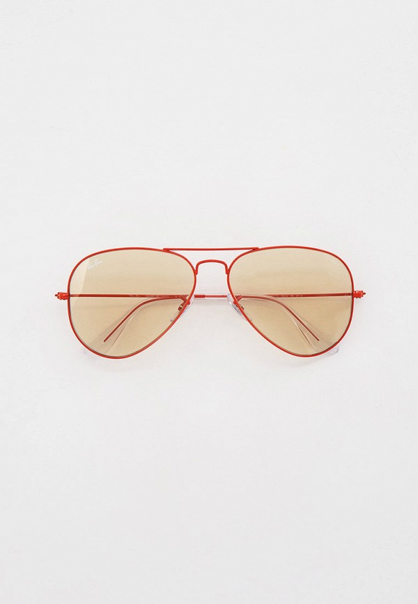 женские авиаторы солнцезащитные очки ray ban, красные