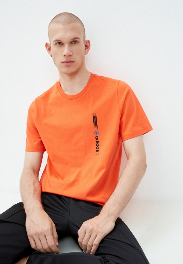 мужская футболка с коротким рукавом adidas, оранжевая