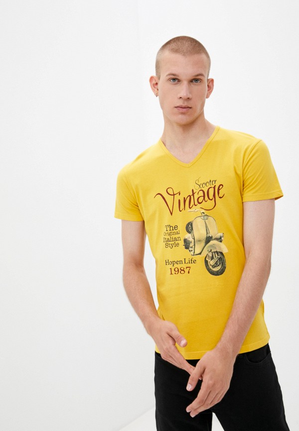 мужская футболка с коротким рукавом hopenlife, желтая