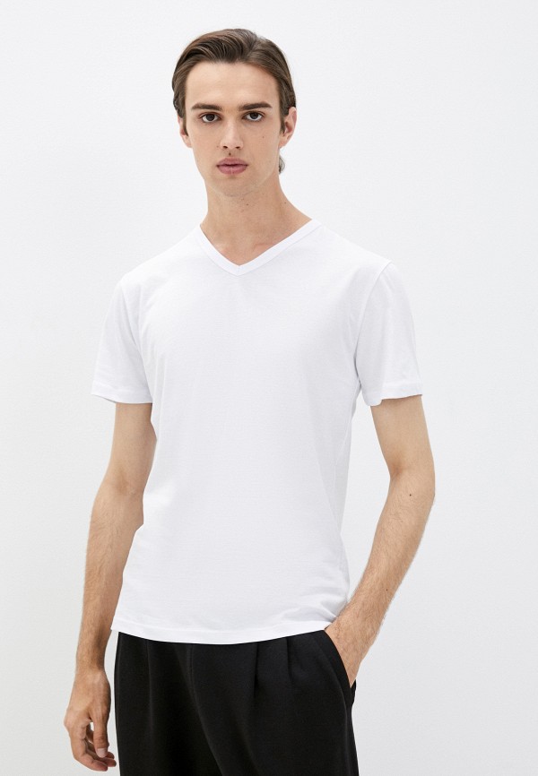 мужская футболка с коротким рукавом basics & more, белая