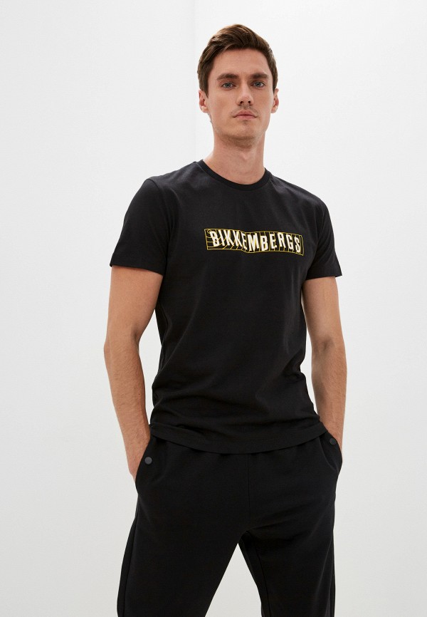 мужская футболка с коротким рукавом bikkembergs, черная