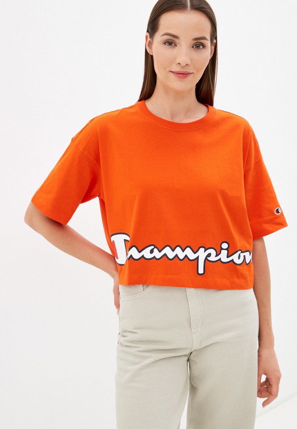 женская спортивные футболка champion, оранжевая