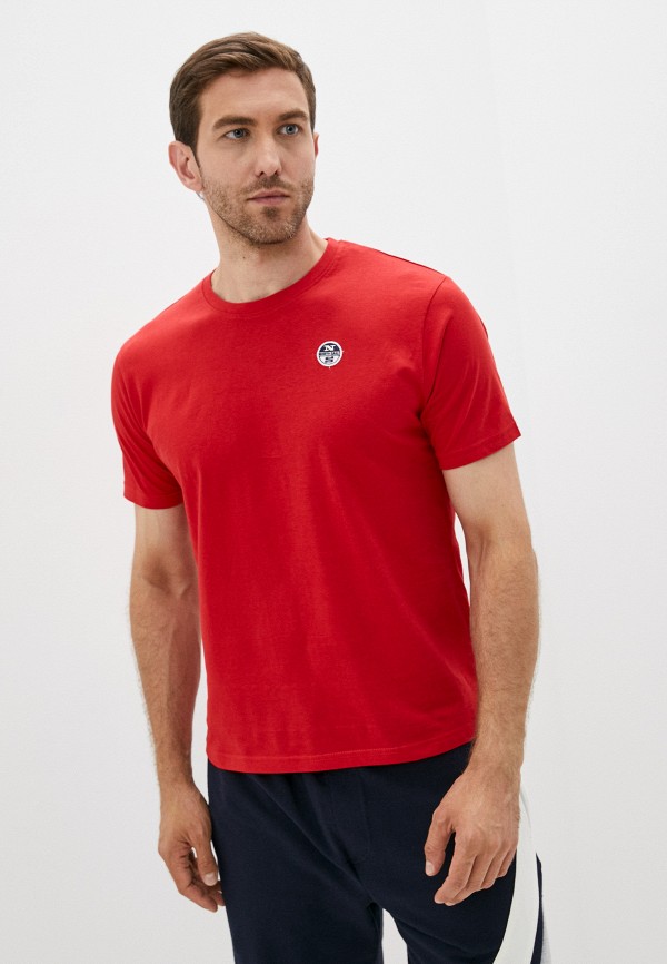 мужская футболка с коротким рукавом north sails, красная