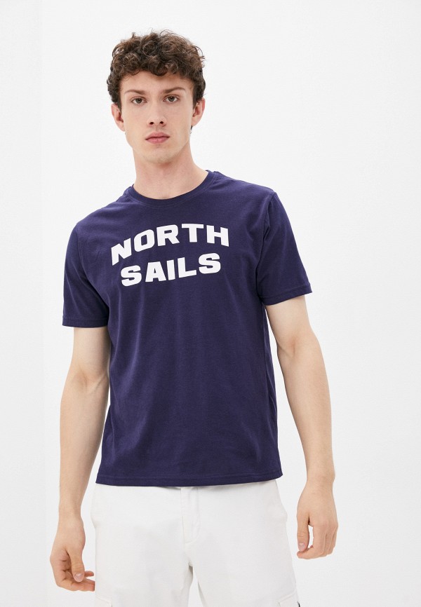 мужская футболка с коротким рукавом north sails, синяя