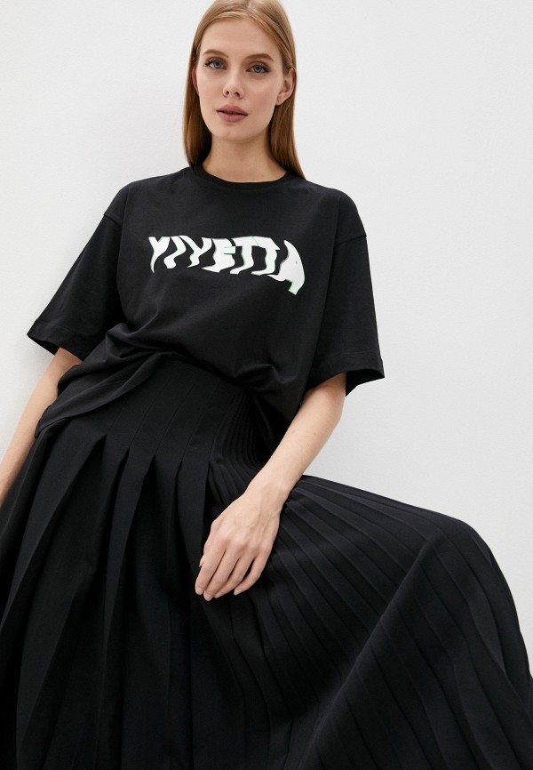 женская футболка vivetta, черная