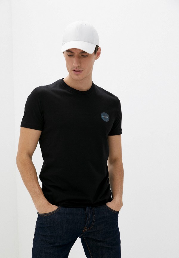 мужская футболка с коротким рукавом bikkembergs, черная