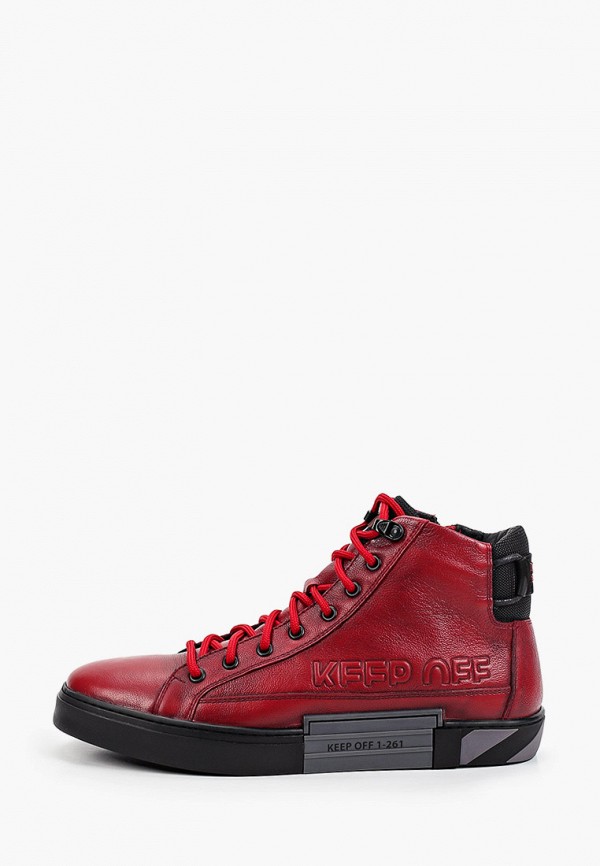 мужские высокие ботинки b2b black to black, красные