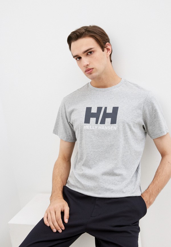 мужская футболка с коротким рукавом helly hansen, серая