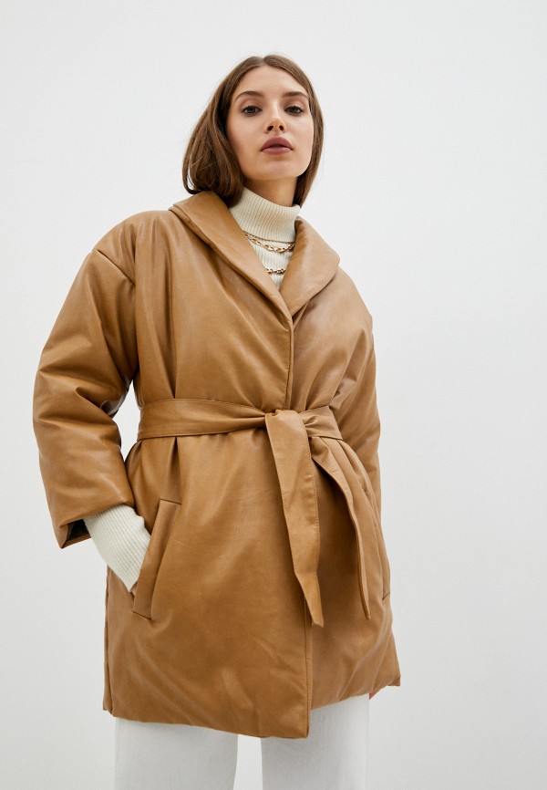женская кожаные куртка fragarika, коричневая