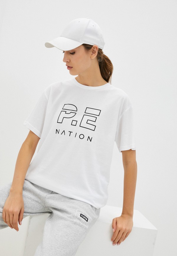 женская спортивные футболка p.e nation, белая