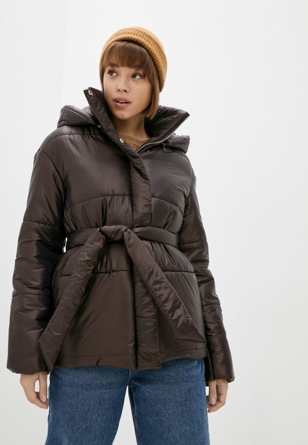 женская утепленные куртка unicomoda, коричневая