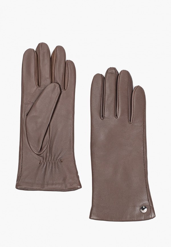 женские кожаные перчатки fabretti, коричневые