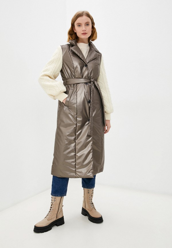 женская утепленные куртка nataliy beate, коричневая