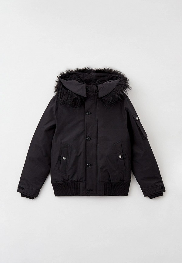 утепленные куртка diesel для мальчика, черная