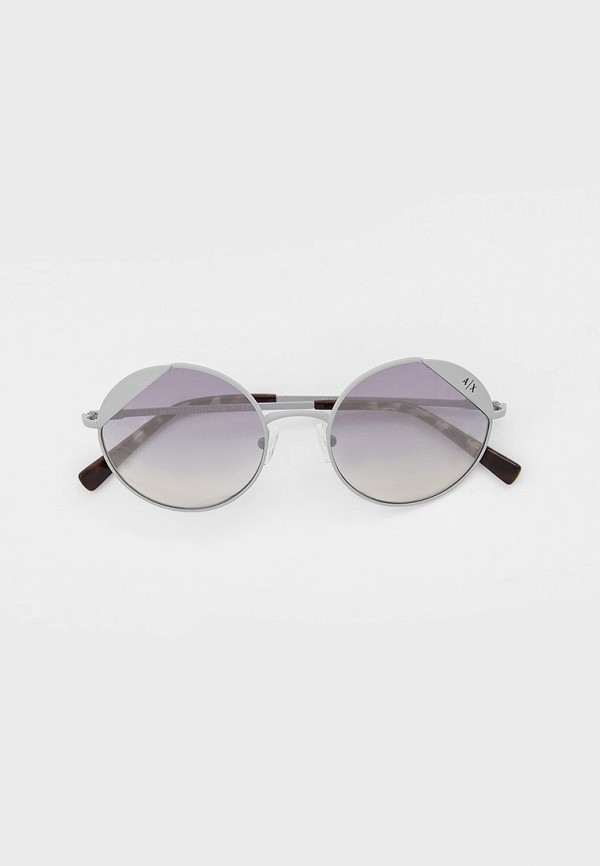 женские круглые солнцезащитные очки armani exchange, серые