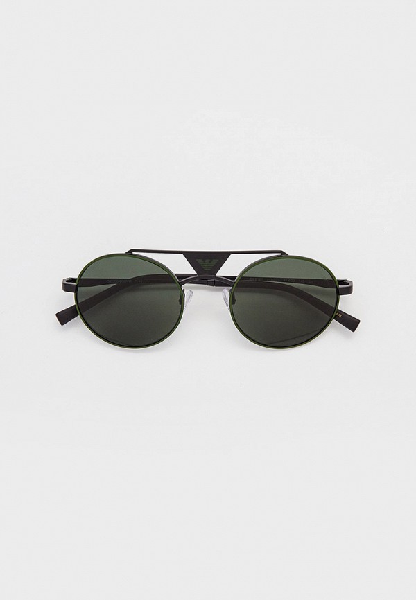 женские круглые солнцезащитные очки emporio armani, зеленые