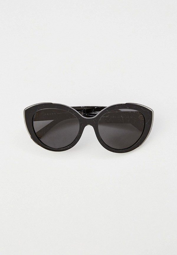 женские круглые солнцезащитные очки prada, серые