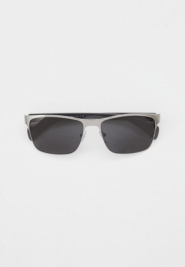 мужские квадратные солнцезащитные очки prada, серебряные