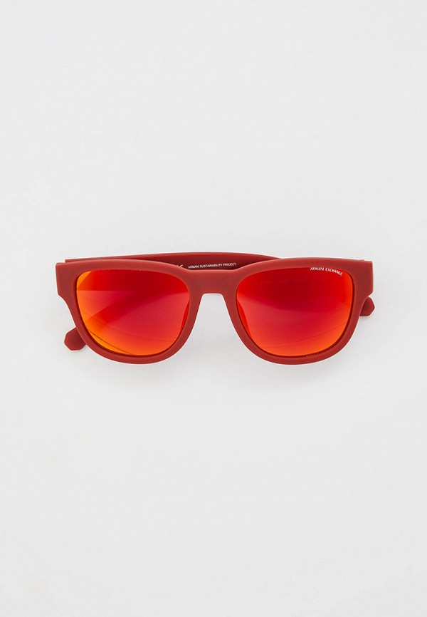 мужские квадратные солнцезащитные очки armani exchange, красные