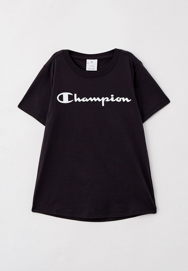 футболка с коротким рукавом champion для мальчика, черная