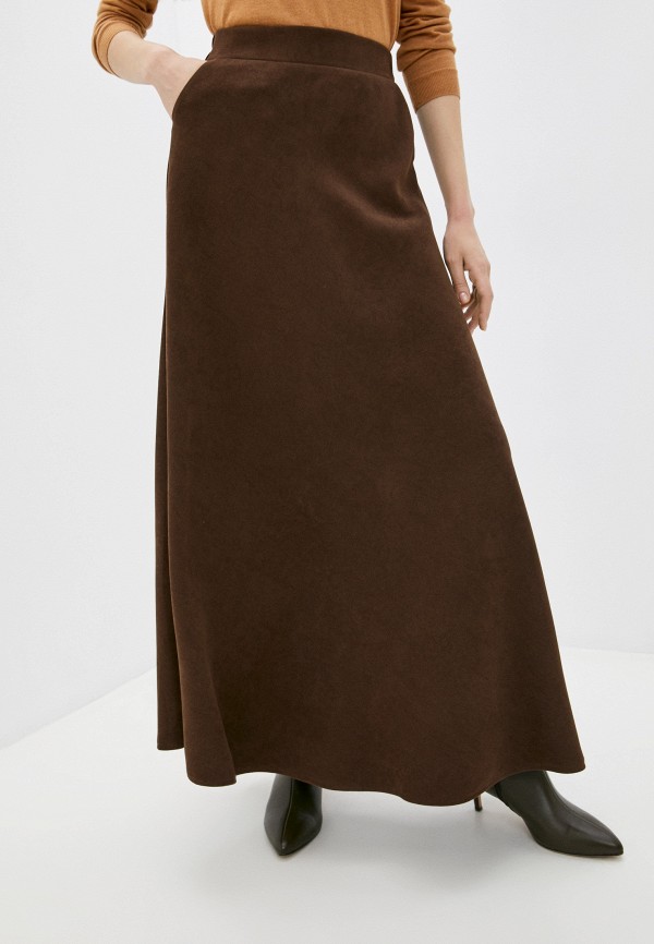 женская юбка-трапеции miss gabby, коричневая