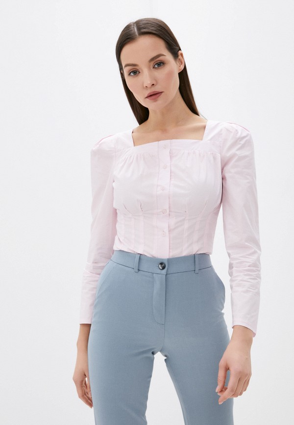 женская блузка с длинным рукавом allegri, розовая