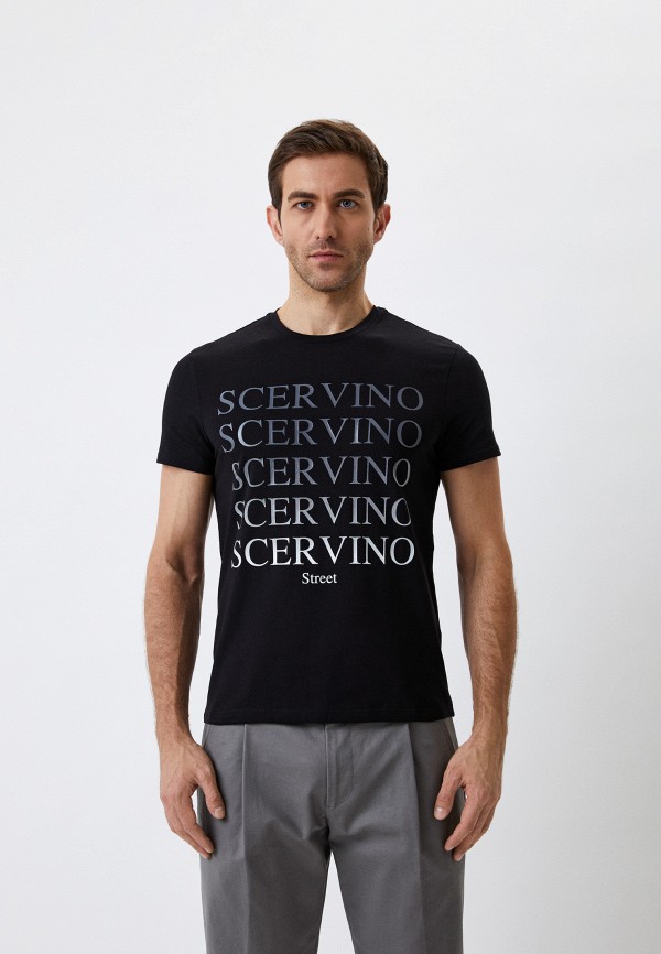 мужская футболка с коротким рукавом scervino street, черная