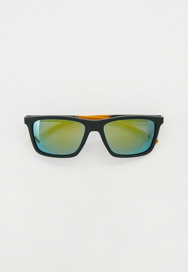 мужские квадратные солнцезащитные очки emporio armani, зеленые