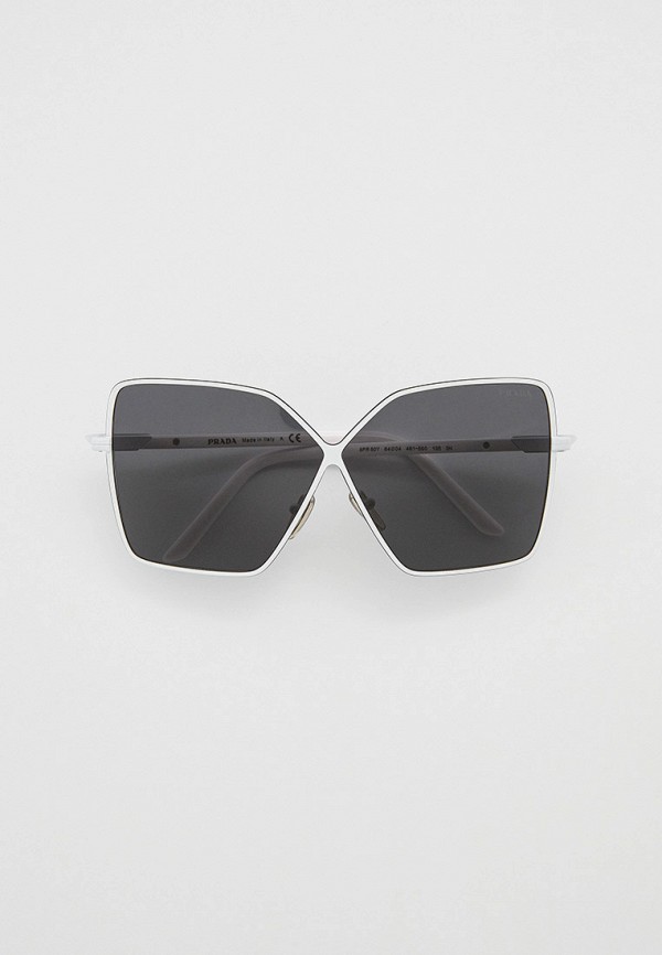женские квадратные солнцезащитные очки prada, белые