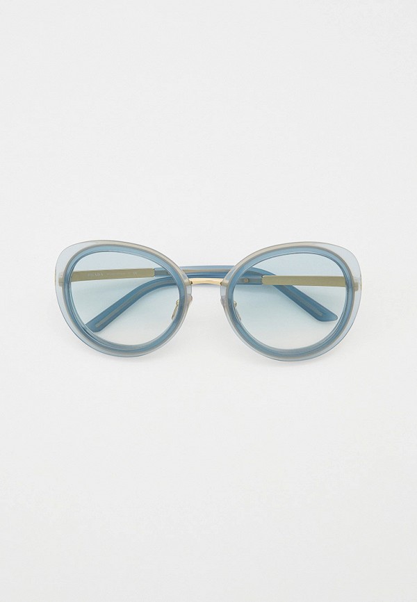 женские круглые солнцезащитные очки prada, голубые