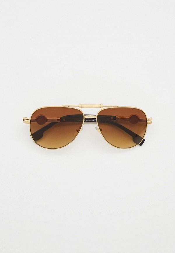 женские авиаторы солнцезащитные очки versace, золотые