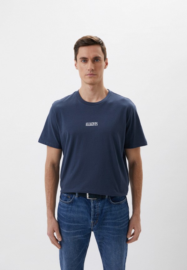мужская футболка с коротким рукавом allsaints, синяя