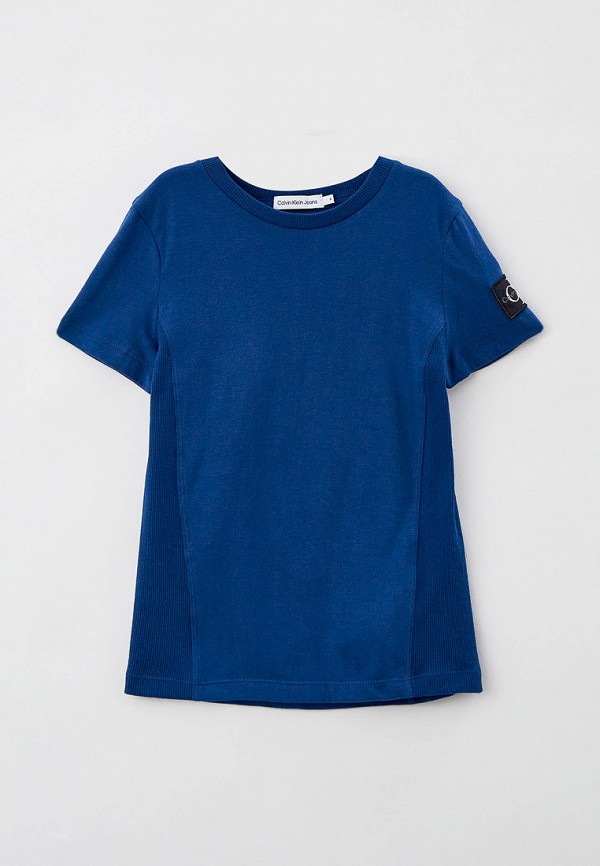 футболка с коротким рукавом calvin klein для мальчика, синяя
