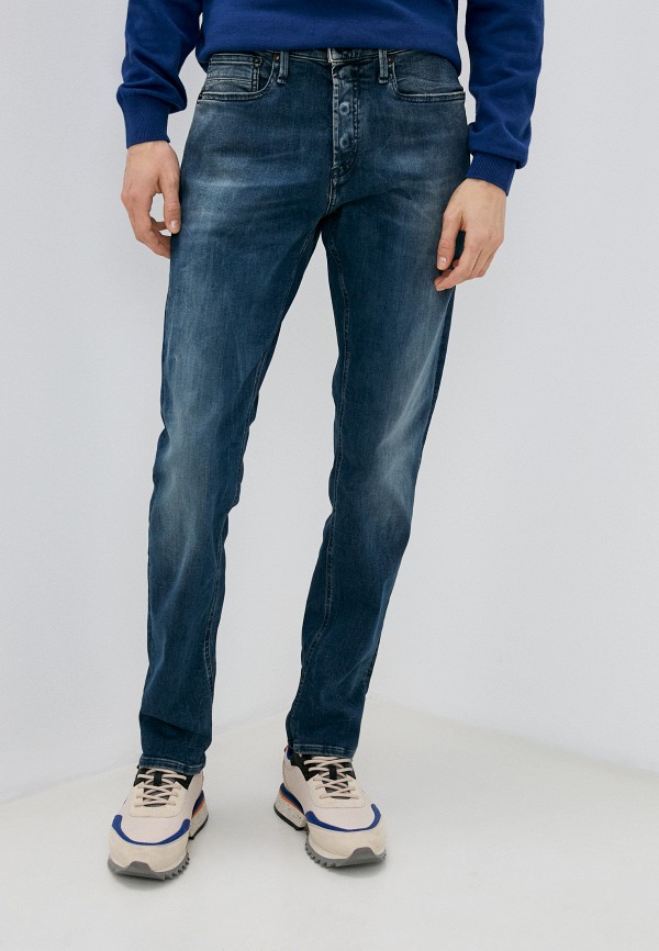 мужские зауженные джинсы denham, синие