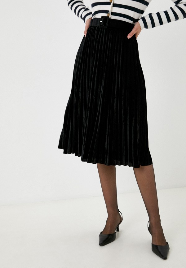 женская плиссированные юбка fadas, черная