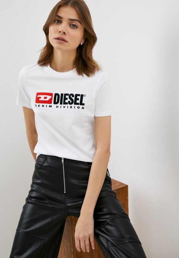 женская футболка diesel, белая
