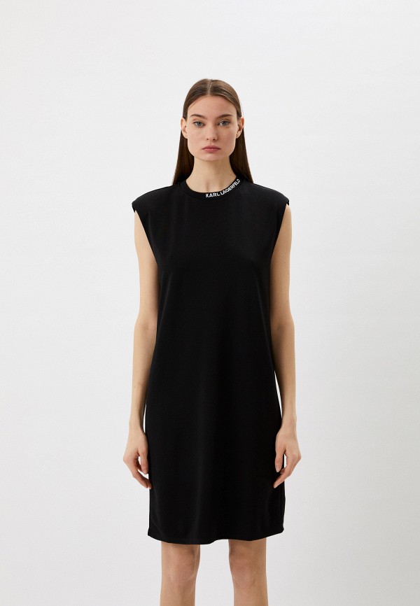 женское платье-футболки karl lagerfeld, черное