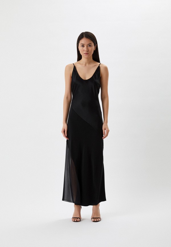 женское платье-комбинация calvin klein, черное