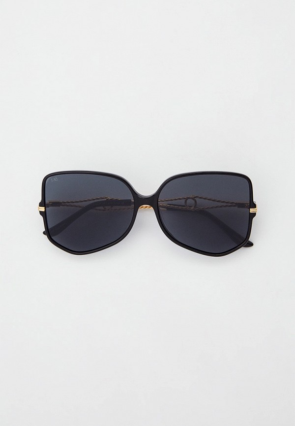 женские квадратные солнцезащитные очки for art’s sake, черные