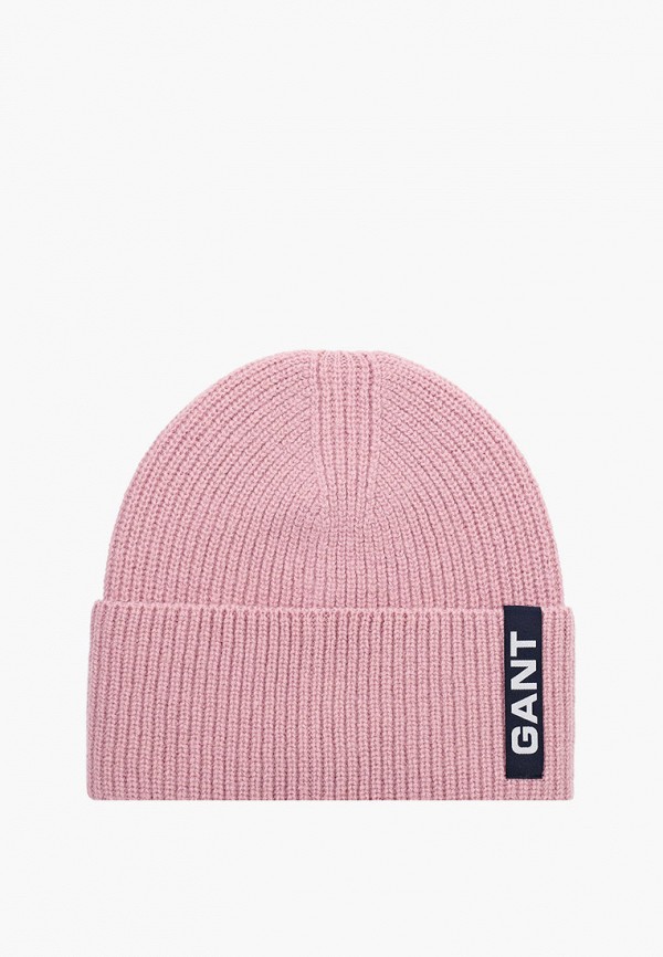 женская шапка gant, розовая
