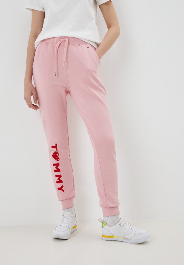 женские спортивные брюки tommy hilfiger, розовые