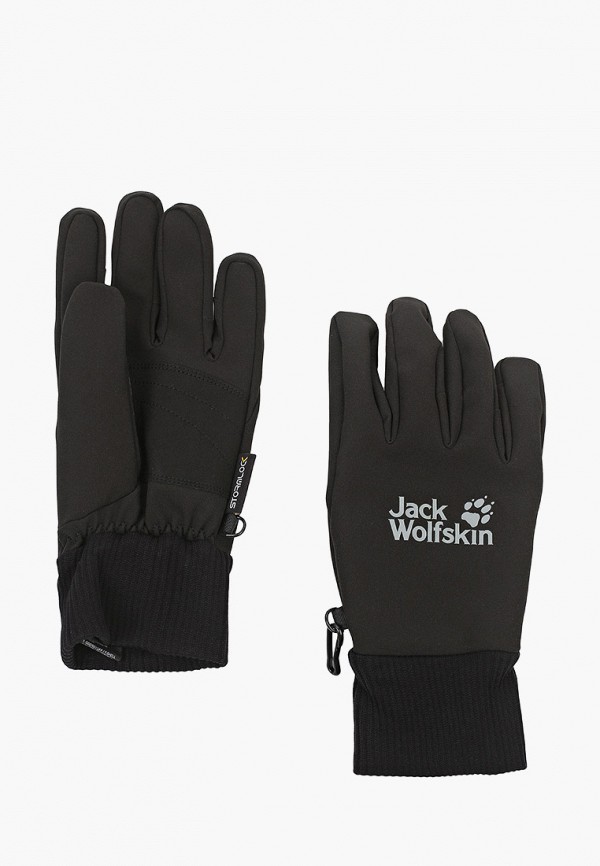 женские текстильные перчатки jack wolfskin, черные