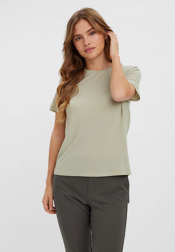 женская футболка vero moda, бежевая