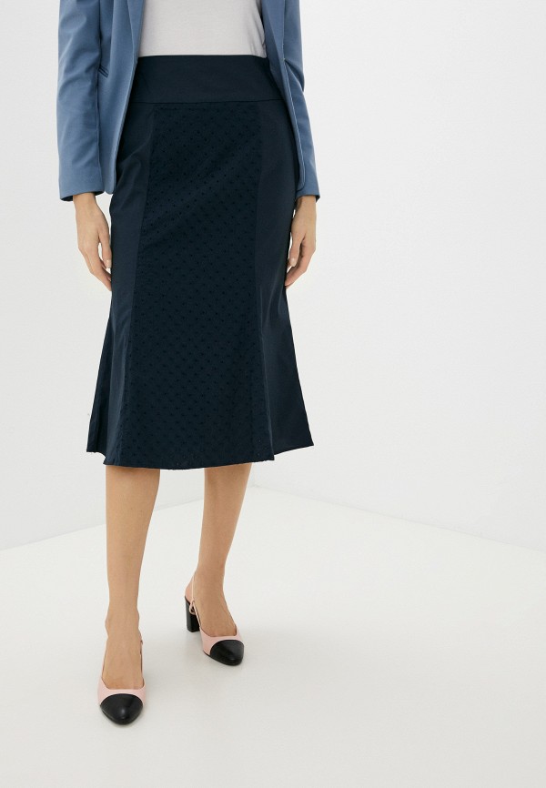 женская юбка-трапеции stefanel, синяя