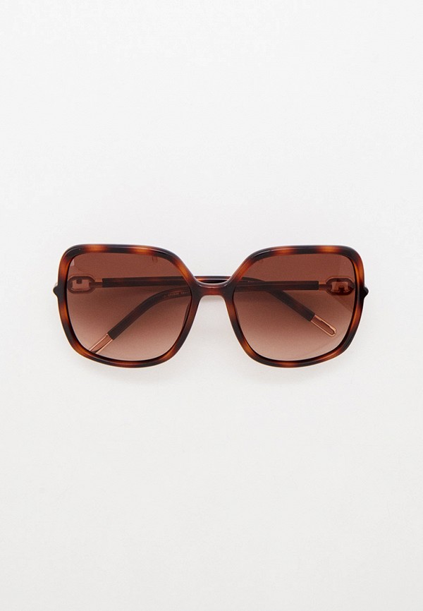 женские квадратные солнцезащитные очки furla, коричневые
